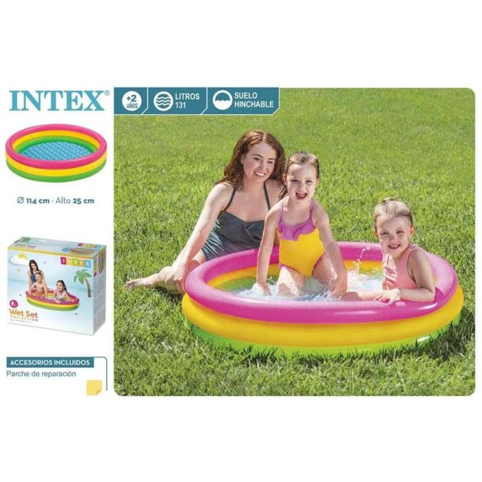 Piscina hinchable 3 aros colores con suelo hinchable (capacidad 131 litros) (+ 2 años)114x25 cm - modelos surtidos 5 Piscina hinchable 3 aros colores con suelo hinchable (capacidad 131 litros) (+ 2 años)114x25 cm - modelos surtidos 5