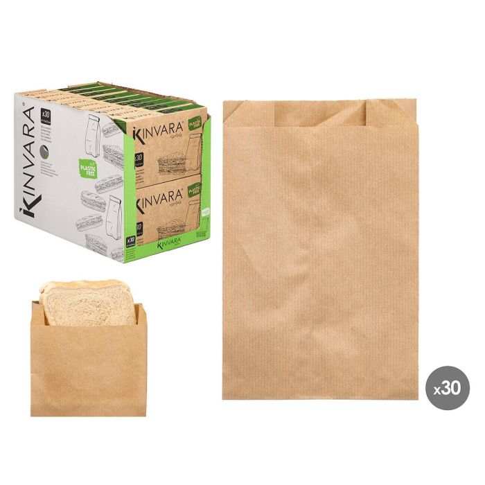 Bolsa Papel Sandwich 30 Unidades 14x21.5 cm Kinvara - Kraft, Celulosa (18 Unidades) Bolsa Papel Sandwich 30 Unidades 14x21.5 cm Kinvara - Kraft, Celulosa (18 Unidades)