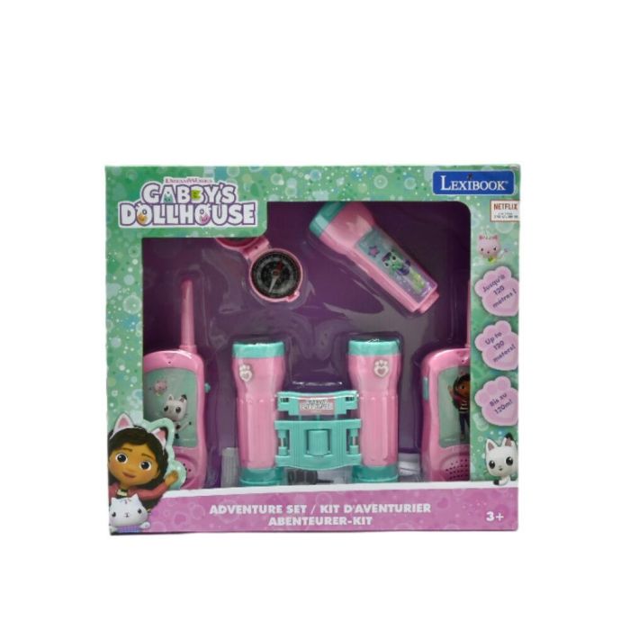 LEXIBOOK Set Aventurero La Casa de Muñecas de Gabby con Walkie-Talkies, Prismáticos, Linterna y Brújula