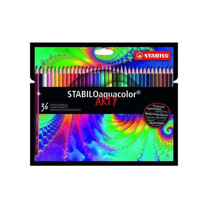 Lapices Acuarelables Stabilo Aquacolor Arty Line Estuche Carton De 36 6 unidades