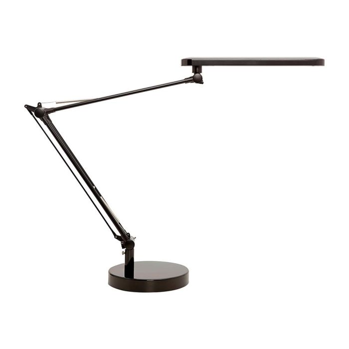 Lampara De Escritorio Unilux Mambo Led 5,6 W Doble Brazo Articulado Abs Y Aluminio Negro Base 19 cm Diametro 1