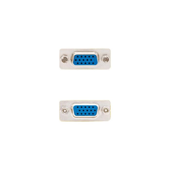 Nanocable 10.16.0001 Adaptador VGA Hembra a Hembra HDB15 para unir cables SVGA o convertir conectores D-sub Macho 1