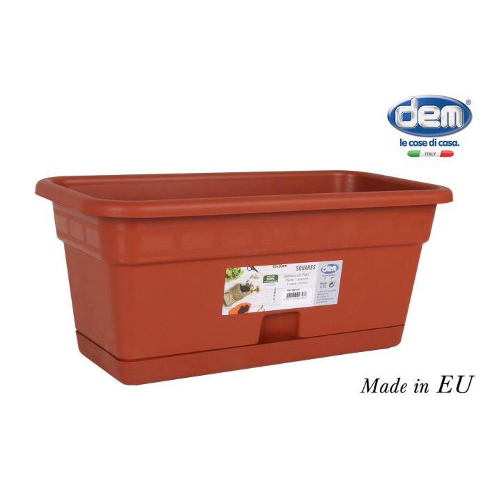 Jardinera con plato Squares 40x20 cm - Dem (12 Unidades) Jardinera con plato Squares 40x20 cm - Dem (12 Unidades)