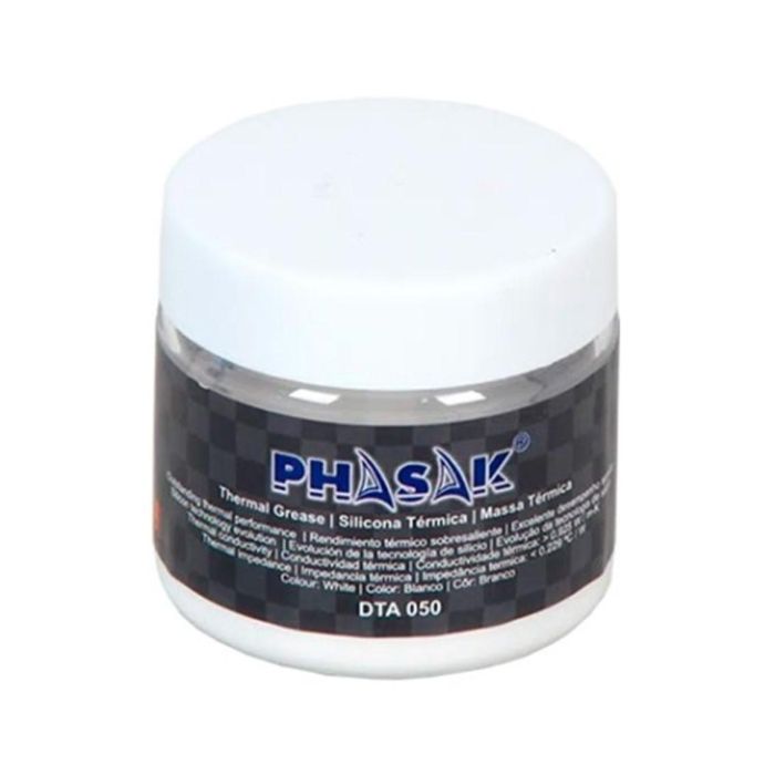 Phasak DTA 050 Pasta Térmica Blanca Bote 50g con Aplicador para Procesadores y Tarjetas Gráficas, Disipación Eficiente
