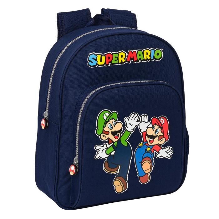 Mochila Escolar Super Mario Azul marino 28 x 34 x 10 cm