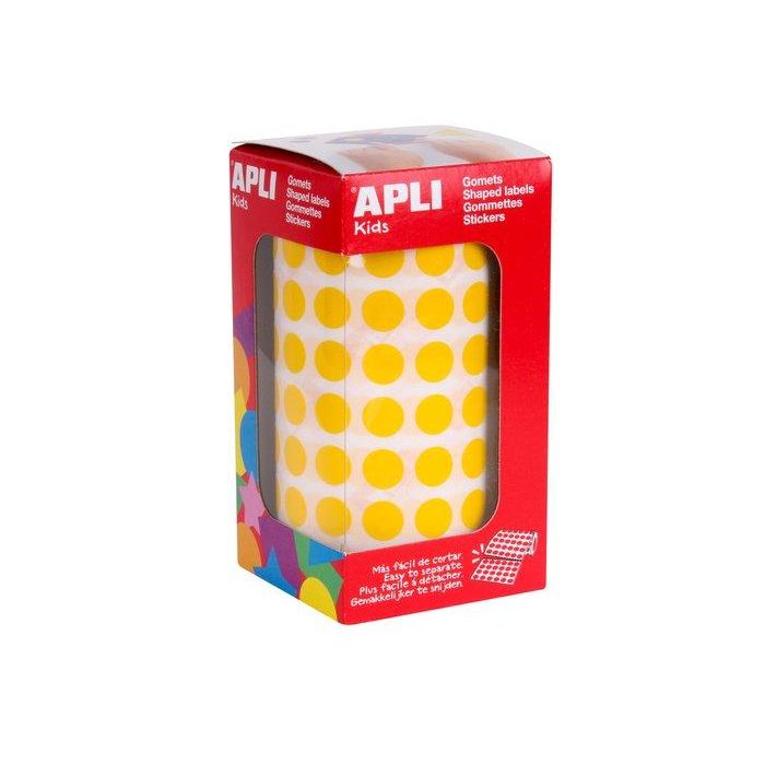 Apli Gomets Redondos 10,5 mm Amarillo - Rollo 5192 Unidades