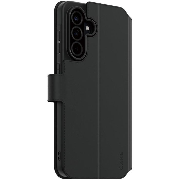 PanzerGlass CARE Feature Wallet Case con Kickstand para Samsung Galaxy A26 5G Negro - Piel Vegana, Anti-golpes y Rayones
