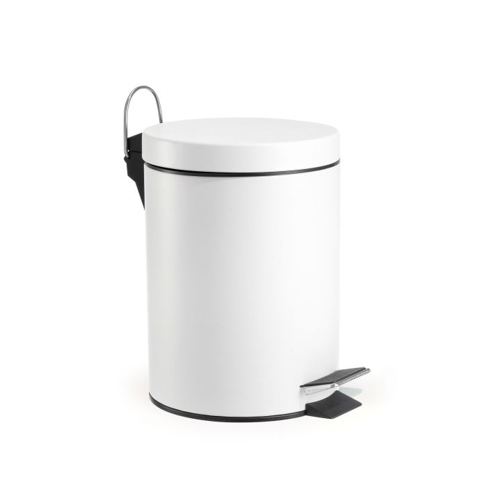 Confortime Cubo Basura Metal con Pedal 5 Litros Blanco 4 Confortime Cubo Basura Metal con Pedal 5 Litros Blanco 4