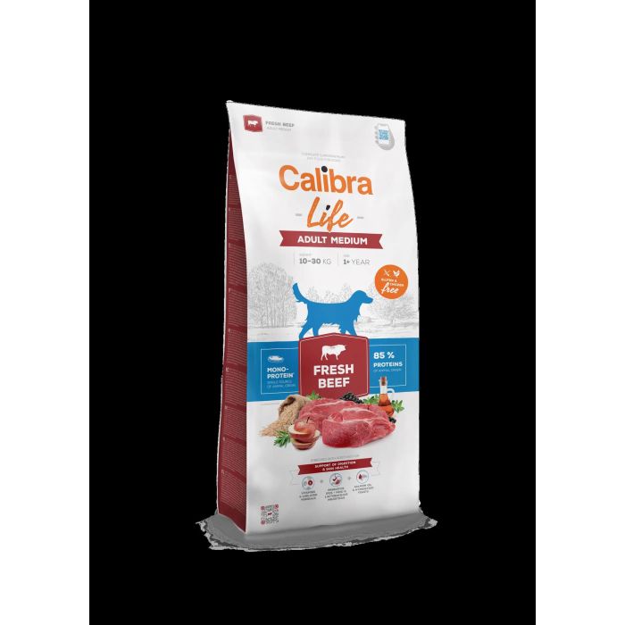 Calibra Dog Life Adult Medium Fresh Beef Pienso para Perros Adultos de Raza Mediana con Ternera Fresca 12 kg