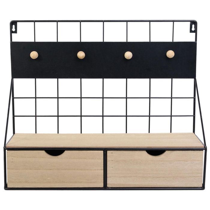 Home Deco Factory Estante Deco Filaire 2 Cajones Con Panel Iman Para Colgar o Apoyar 41x15x34 cm 1