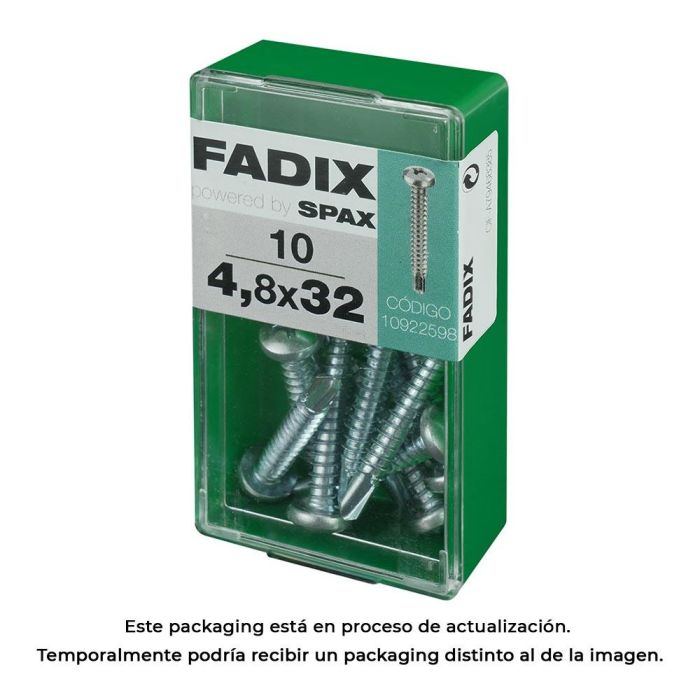 Fadix Tornillo Rosca Chapa Autotaladrante CR 4,8x32mm, Caja de 10 Unidades
