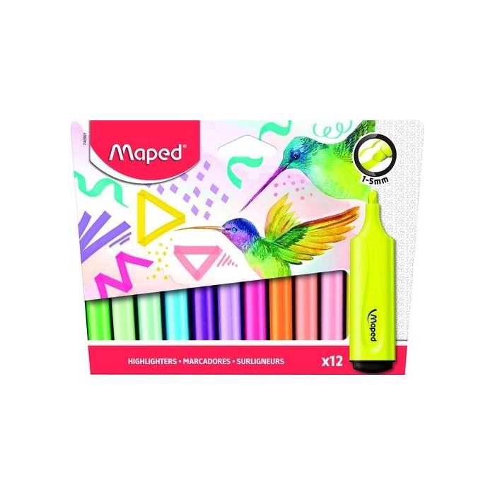 Marcador Fluor Maped Sleeve Distintos Efectos Pack De 12