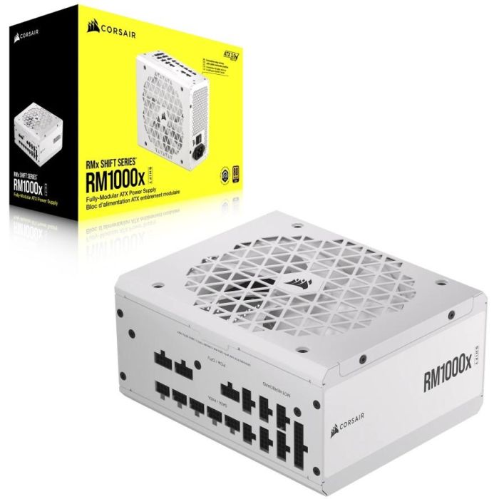 Corsair RM1000x SHIFT CP-9020275-EU Fuente Alimentación 1000W 80+ Gold Full Modular ATX 3.0 Blanca para PC 1