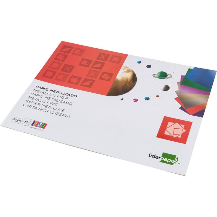 Bloc Trabajos Manuales Liderpapel Papel Metalizado 240x315 mm 10 Hojas Colores Surtidos 3