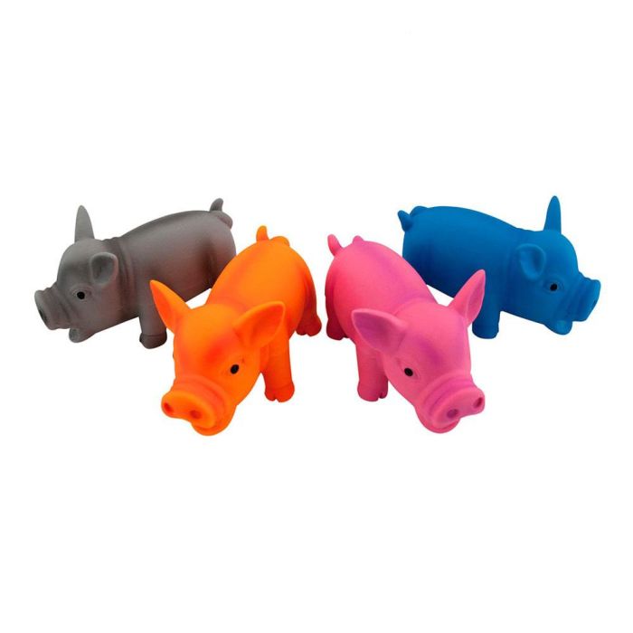 Nayeco Juguete para Mascotas Piggy de Latex con Sonido, Colores Surtidos