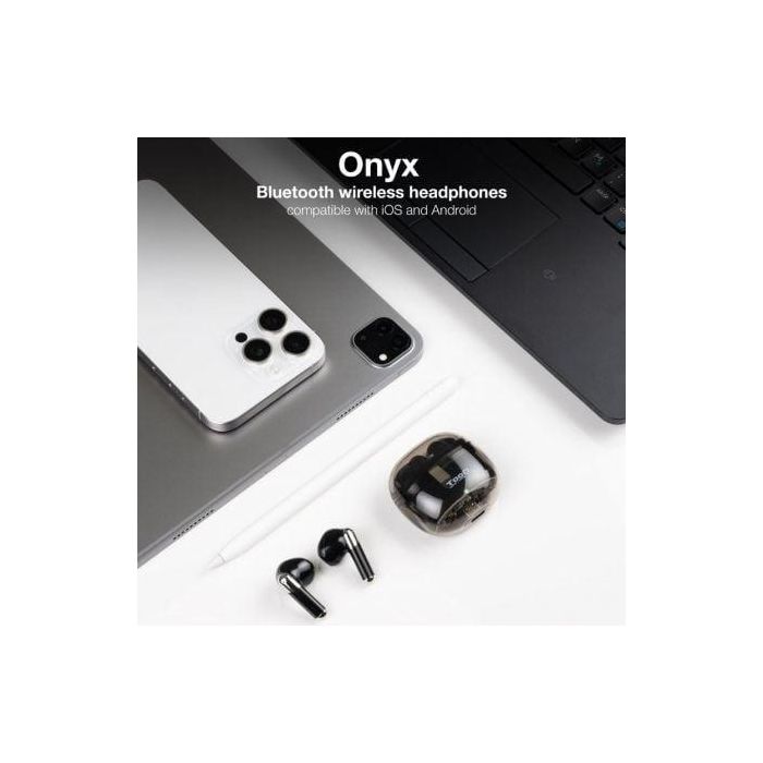 TooQ TQBWH-0054B Auriculares Inalámbricos Bluetooth Onyx con Estuche de Carga, Micrófono, Cancelación Ruido ENC, Autonomía hasta 18h, Negros 1 TooQ TQBWH-0054B Auriculares Inalámbricos Bluetooth Onyx con Estuche de Carga, Micrófono, Cancelación Ruido ENC, Autonomía hasta 18h, Negros 1