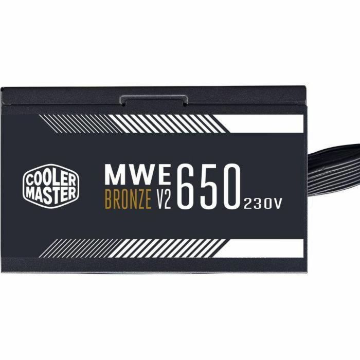 Cooler Master MWE Bronze 650W V2 - Fuente Alimentación PC 650W 80 Plus Bronze 230V, Cables Planos Negros, Ventilador 120mm HDB, Semi-Pasivo 3