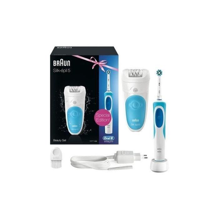 DEPILADORA BRAUN SILK-EPIL 5-511 WET AND DRY - 28 PINZAS MICROGRIP - 3 CABEZALES + CEPILLO ELECTRICO ORAL-B VITALITY CROSSACTION 0 DEPILADORA BRAUN SILK-EPIL 5-511 WET AND DRY - 28 PINZAS MICROGRIP - 3 CABEZALES + CEPILLO ELECTRICO ORAL-B VITALITY CROSSACTION 0