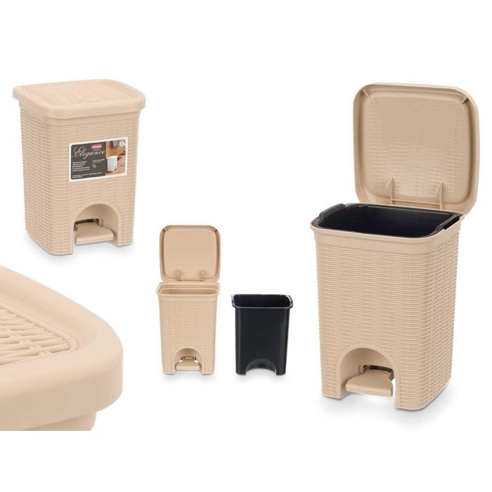 Papelera Elegance Peq 6L Crema Stefanplast 20X27CM (6 Unidades) Papelera Elegance Peq 6L Crema Stefanplast 20X27CM (6 Unidades)