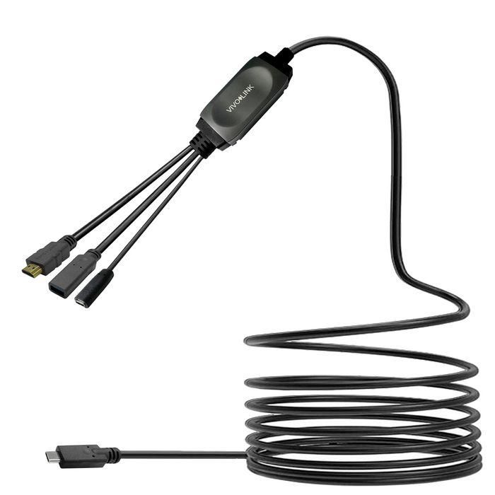 Vivolink USB-C HUB Cable with USB3.0 & Charging 7.5m black Vivolink USB-C HUB Cable with USB3.0 & Charging 7.5m black