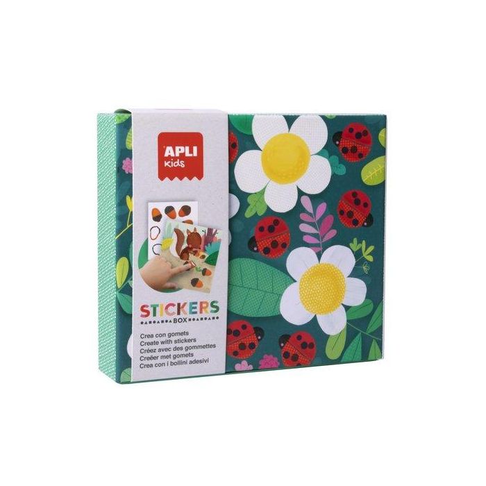 Apli Kids 18362 Juego de Gomets Mariquita Removibles para Niños. Estimula Psicomotricidad, Coordinación y Visión Espacial. +3 Años.