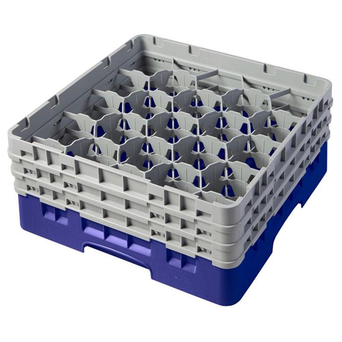 CAMBRO - 20S638-186 - Cesta de lavado 20 comp. 3 alturas - 9,84 cm Ø máx. - alt. máx. 17,6 cm - 50 x 50 x 22,5 cm - Azul marino