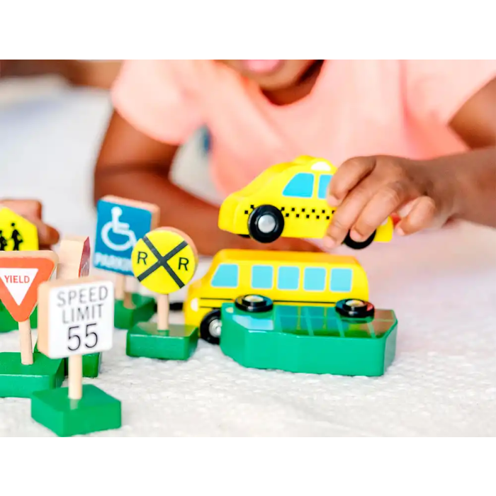 Imaginovo Juego Infantil de Madera Vehículos y Señales de Tráfico +3 Años 16 Piezas 30x22x4cm 4