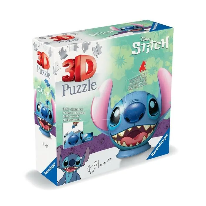 Ravensburger Puzzle 3D Stitch 72 Piezas con Orejas 17,5 cm 3