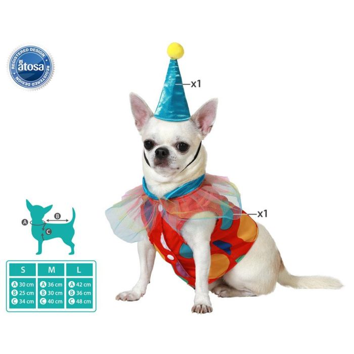 Disfraz de Payaso Rojo para Perro, Talla L, de Poliéster, Temática Circo 0 Disfraz de Payaso Rojo para Perro, Talla L, de Poliéster, Temática Circo 0