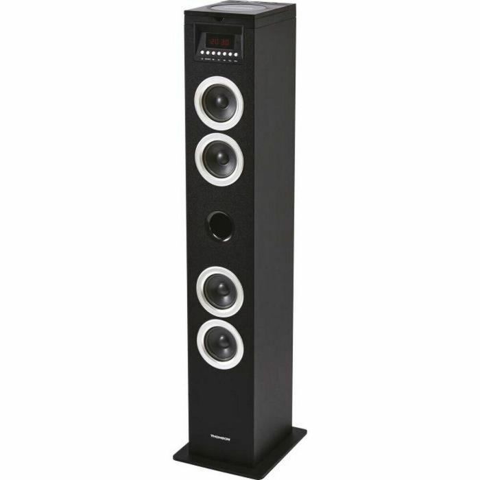THOMSON DS120CD - Torre de altavoces multimedia - Reproductor de CD - 60W - Bluetooth, USB, radio FM - Pantalla LED - Negro THOMSON DS120CD - Torre de altavoces multimedia - Reproductor de CD - 60W - Bluetooth, USB, radio FM - Pantalla LED - Negro