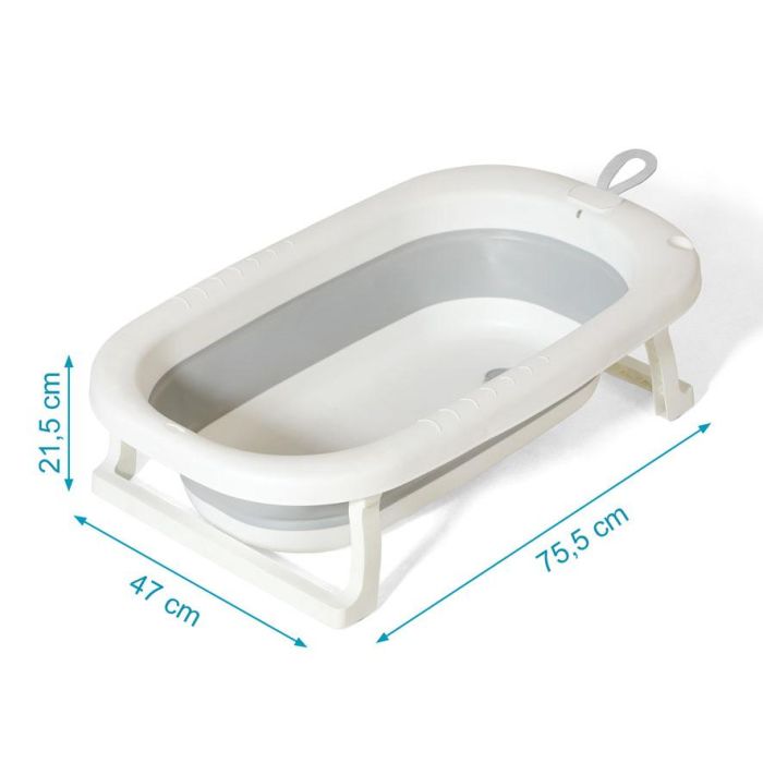 KioKids Bañera Plegable para Bebé +0 Meses con Tubo de Desagüe y Colgador de Pared 2