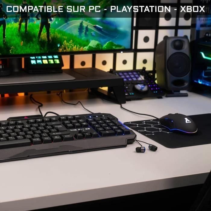 The G-Lab Combo Gaming Helium PC, PS4, Xbox One - Teclado retroiluminado Rainbow, Ratón 3200 DPI, Auriculares con Micrófono y Alfombrilla 5