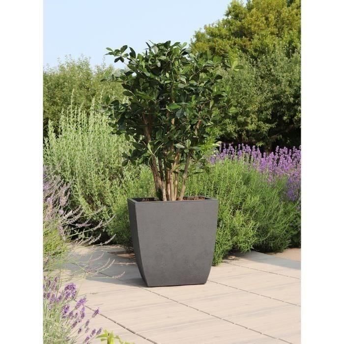 Jardinera - DIVA BASALT - Gris antracita - Cuadrada - 42 L - 43,5 x 43,5 x Al. 44,2 cm - EDA - Caja interior extraíble 2 Jardinera - DIVA BASALT - Gris antracita - Cuadrada - 42 L - 43,5 x 43,5 x Al. 44,2 cm - EDA - Caja interior extraíble 2