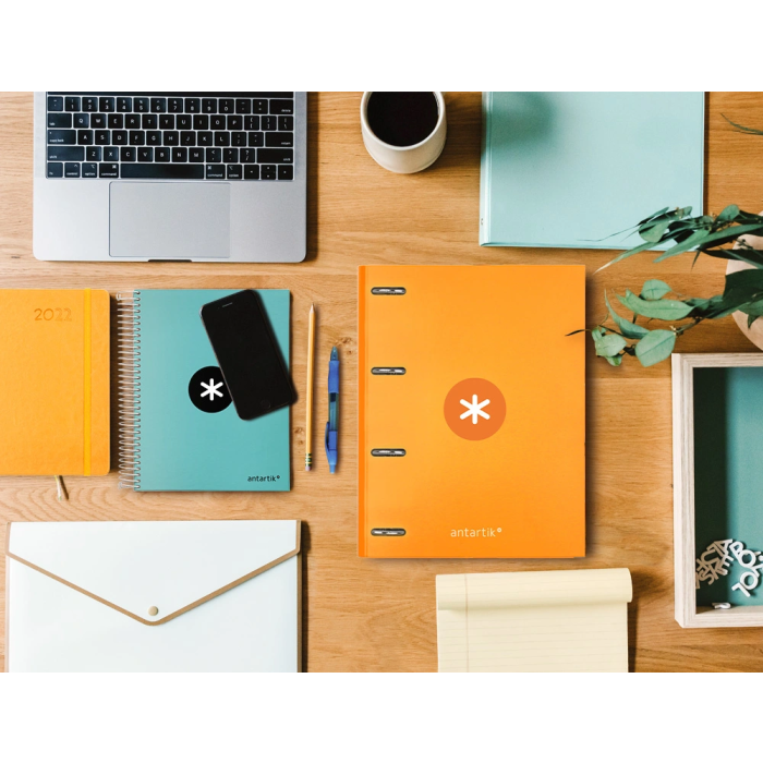 Antartik Carpeta A4 Forrada 4 Anillas 25 mm Redondas Color Mostaza 9