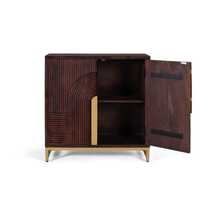 Giner y Colomer Aparador Madera Mango Nogal 73x42 cm con Detalles Dora2 2