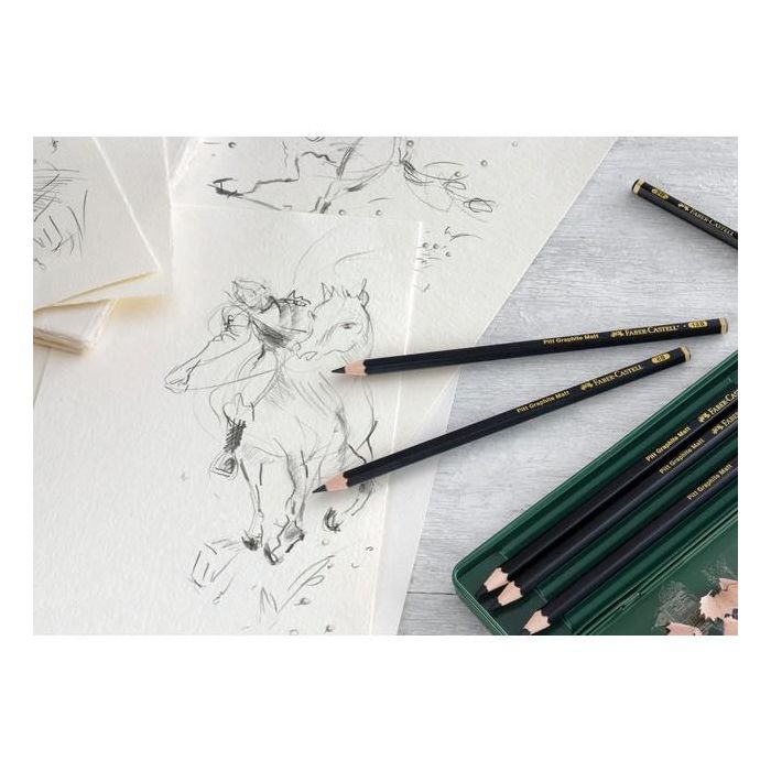 FABER-CASTELL Bleistift Pitt Graphite Matt 6er Etui 3 FABER-CASTELL Bleistift Pitt Graphite Matt 6er Etui 3