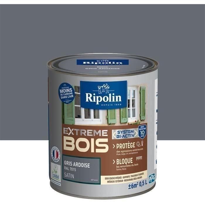 RIPOLIN Pintura para Madera Satinada Alta Protección 10 años que Protege y Magnifica tu Madera - Gris Pizarra 1