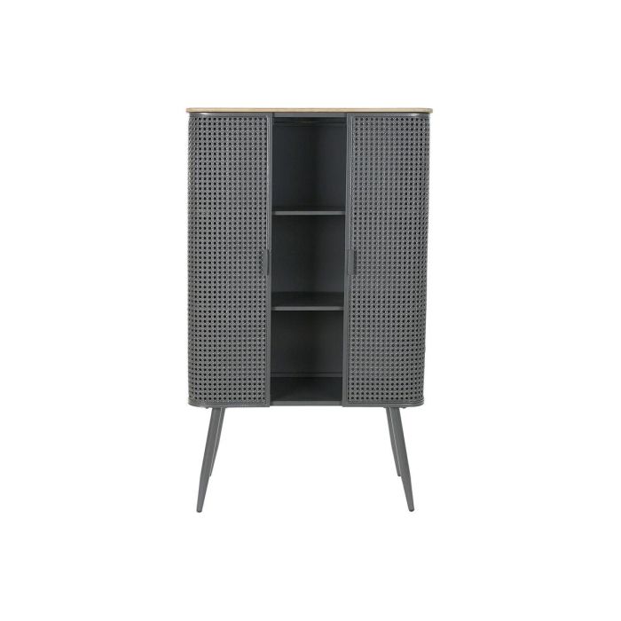 DKD Home Decor Estantería Loft Industrial con 2 Puertas y 2 Estantes de Metal y Madera, Gris Natural 79x39x133 cm 4 DKD Home Decor Estantería Loft Industrial con 2 Puertas y 2 Estantes de Metal y Madera, Gris Natural 79x39x133 cm 4