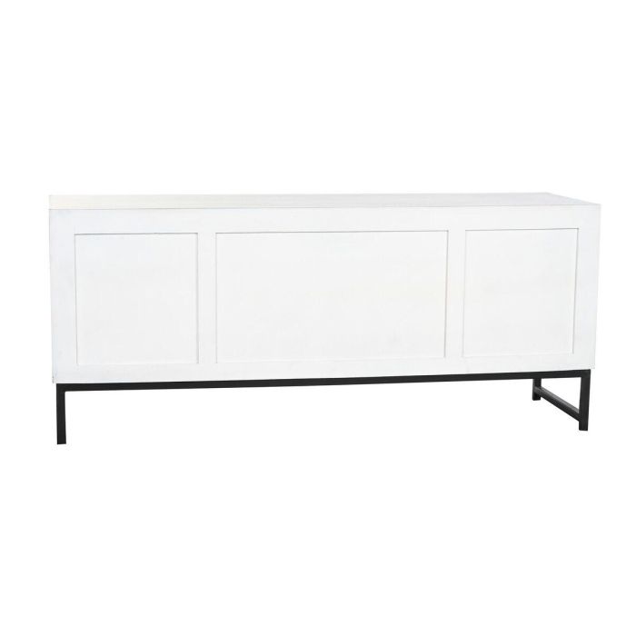 Mueble de TV DKD Home Decor Blanco Beige Gris Multicolor Cerámica Madera de mango 130 x 40 x 56 cm 1