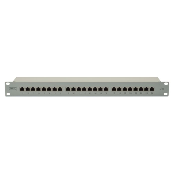 Digitus Patch Panel 1HE, 24 Puertos RJ-45 Cat5e Blindado (Gris), Cumple EN-50173 / ISO/IEC 11801 / EIA/TIA 568 0 Digitus Patch Panel 1HE, 24 Puertos RJ-45 Cat5e Blindado (Gris), Cumple EN-50173 / ISO/IEC 11801 / EIA/TIA 568 0