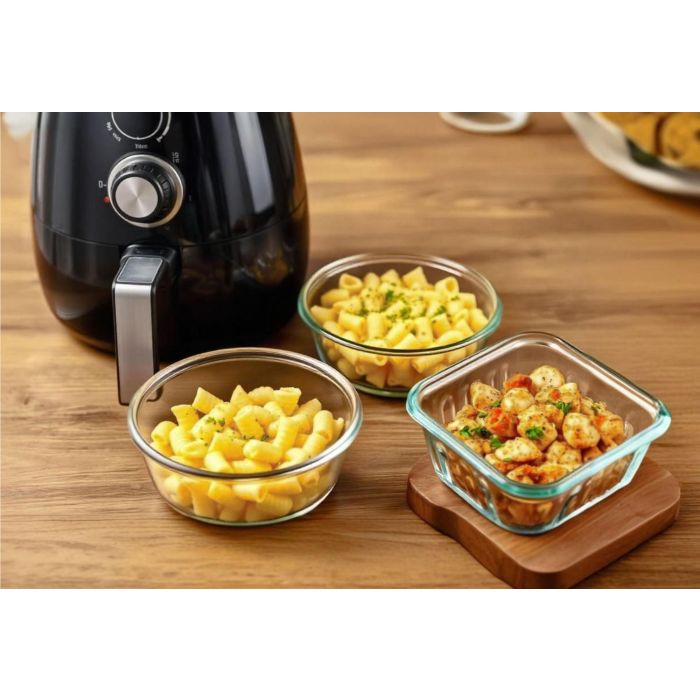 Molde de vidrio redondo para Airfryer 19.5 cm Quttin - Inde (12 Unidades) 3 Molde de vidrio redondo para Airfryer 19.5 cm Quttin - Inde (12 Unidades) 3
