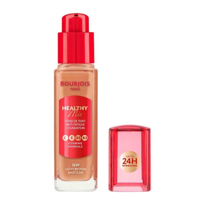 Bourjois HEALTHY MIX Base de Maquillaje Vegan #56W Light Bronze 30ml - Con Vitaminas, Acabado Radiante 1 Bourjois HEALTHY MIX Base de Maquillaje Vegan #56W Light Bronze 30ml - Con Vitaminas, Acabado Radiante 1