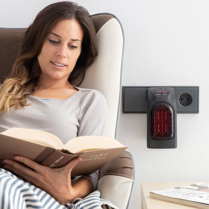 Innovagoods Calefactor Termocerámico de Enchufe Heatpod 400W Negro Ultraligero 6