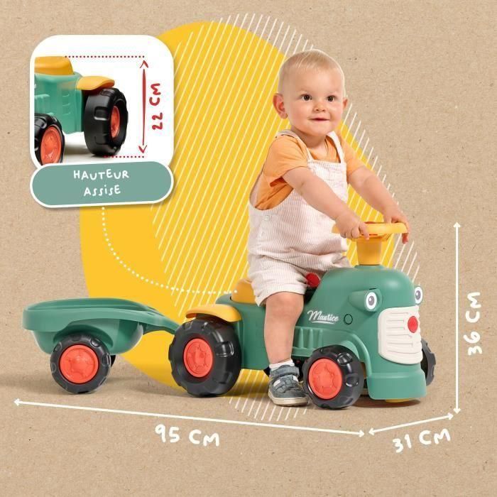 Moto-tractor Maurice - FALK - Volante y remolque - 100 % fabricado en Francia - 90 % plástico reciclado - A partir de 12 meses 4