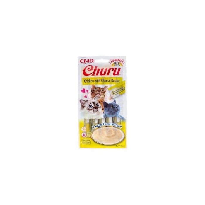 CHURU VET Snacks Churu Receta de Pollo con Queso 4 Sticks de 14g