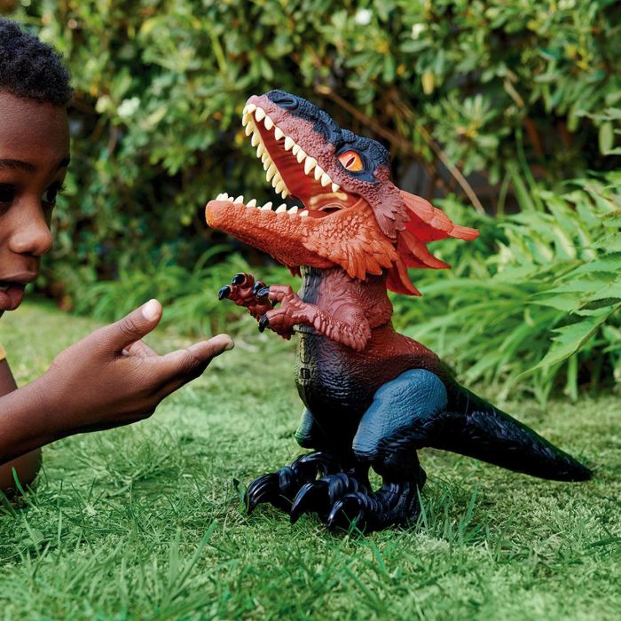 Mattel Gwd70 Jurassic World Dominion Dinosaurio Pirorraptor Electrónico Interactivo con Sensores Táctiles, Mandíbula de Ataque y Ojos que Cambian de Color 3