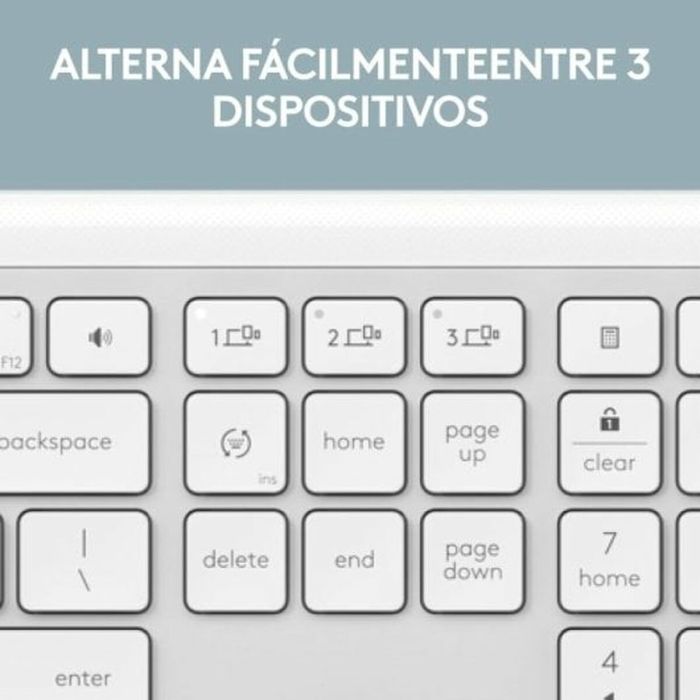 Teclado Logitech Blanco Qwerty Español QWERTY 3