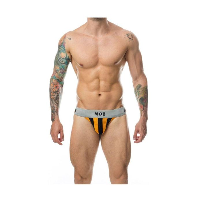 Tanga Mob Eroticwear Negro Naranja XXL 1