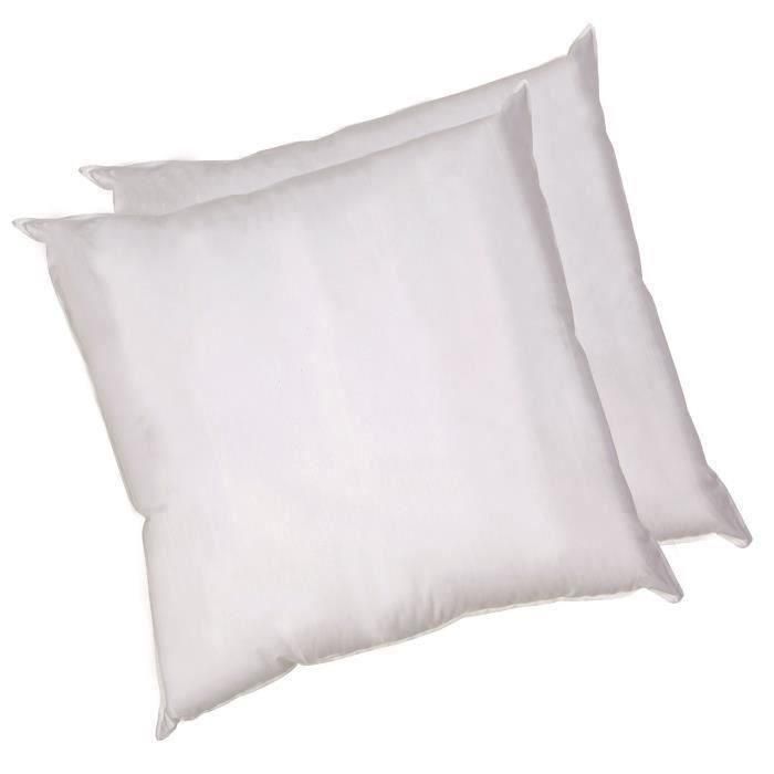 BLANREVE Juego de 2 almohadas de algodón - 60 x 60 cm - Blanco 2