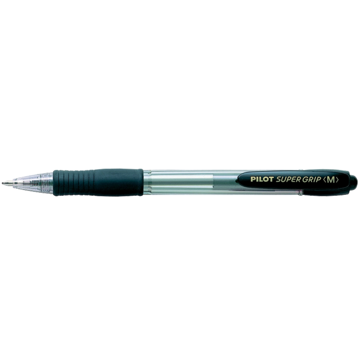 Pilot Bolígrafo Super Grip Negro Retractil Tinta Base de Aceite 0.4 mm 1
